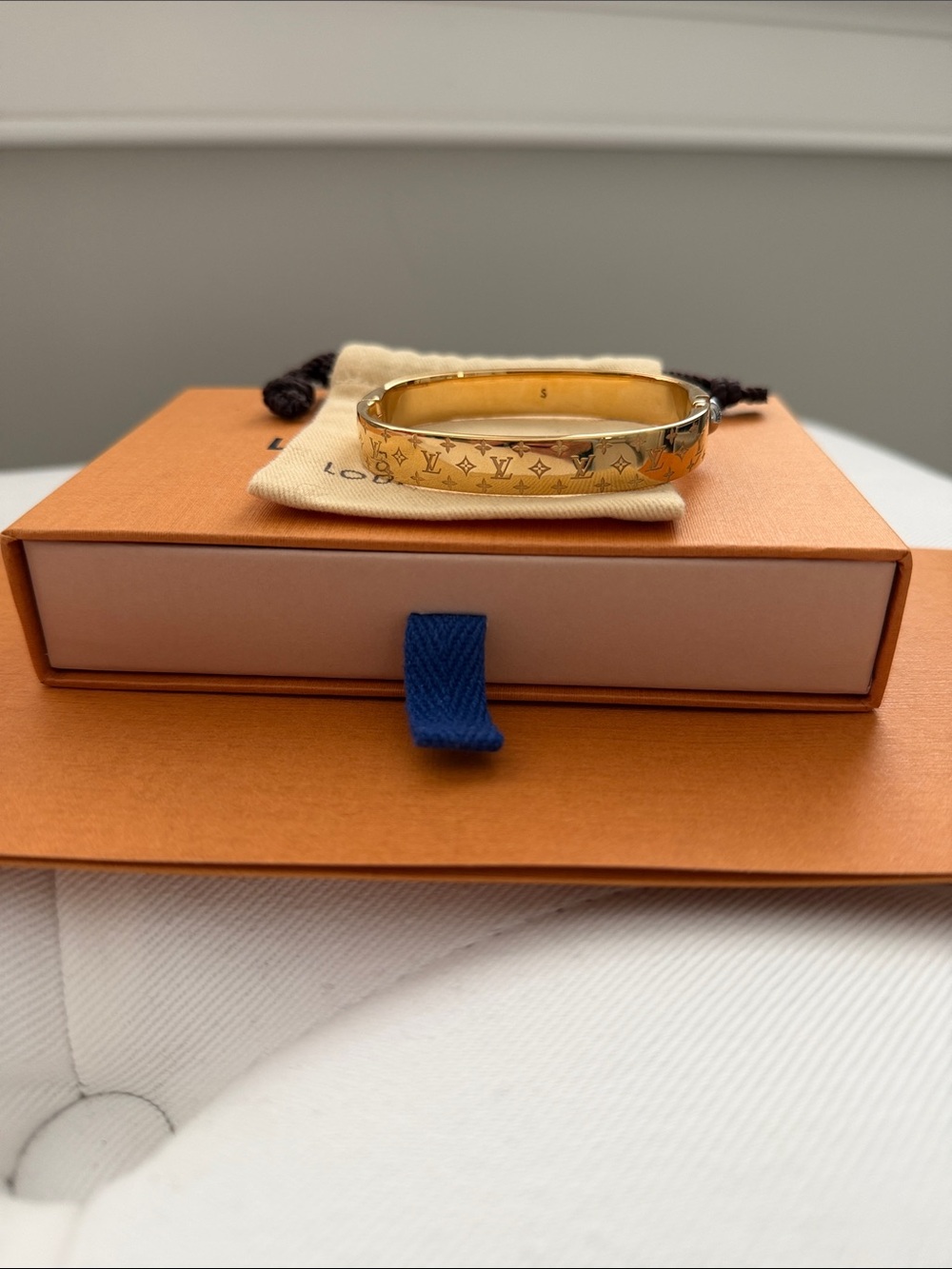 Louis Vuitton Nanogram Cuff Gold Bangle - Picture 3 of 9